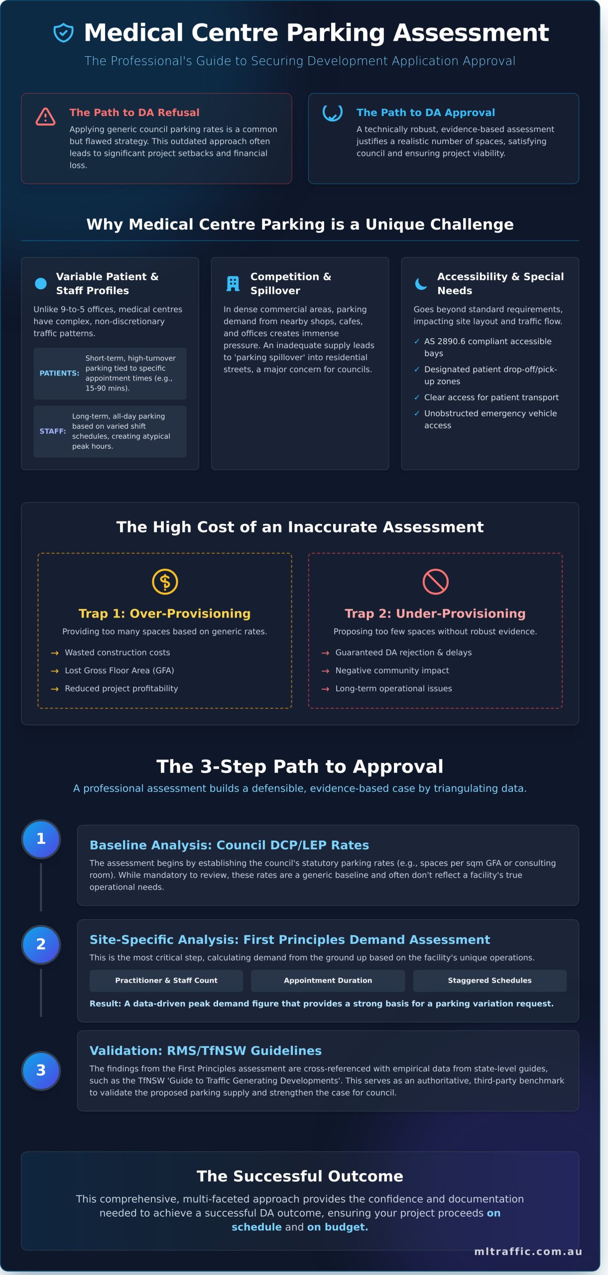 Medical Centre Car Parking Demand Assessment In A Commercial Area: A Guide Infographic | ML Traffic Engineers Medical Centre Car Parking Demand Assessment In A Commercial Area: A Guide Infographic