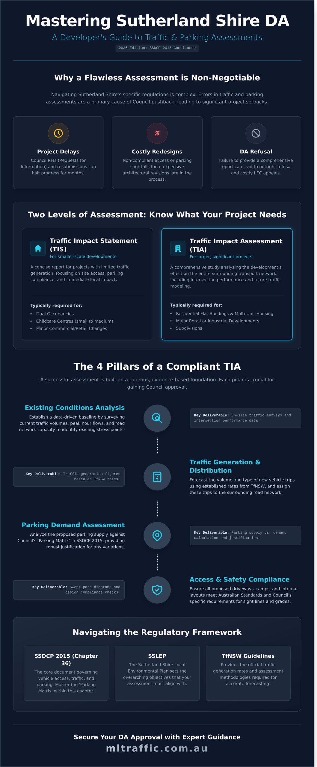 Undertaking Traffic And Car Parking Impact Assessments In Sutherland Shire Council The 2026 Developers Guide   Infographic